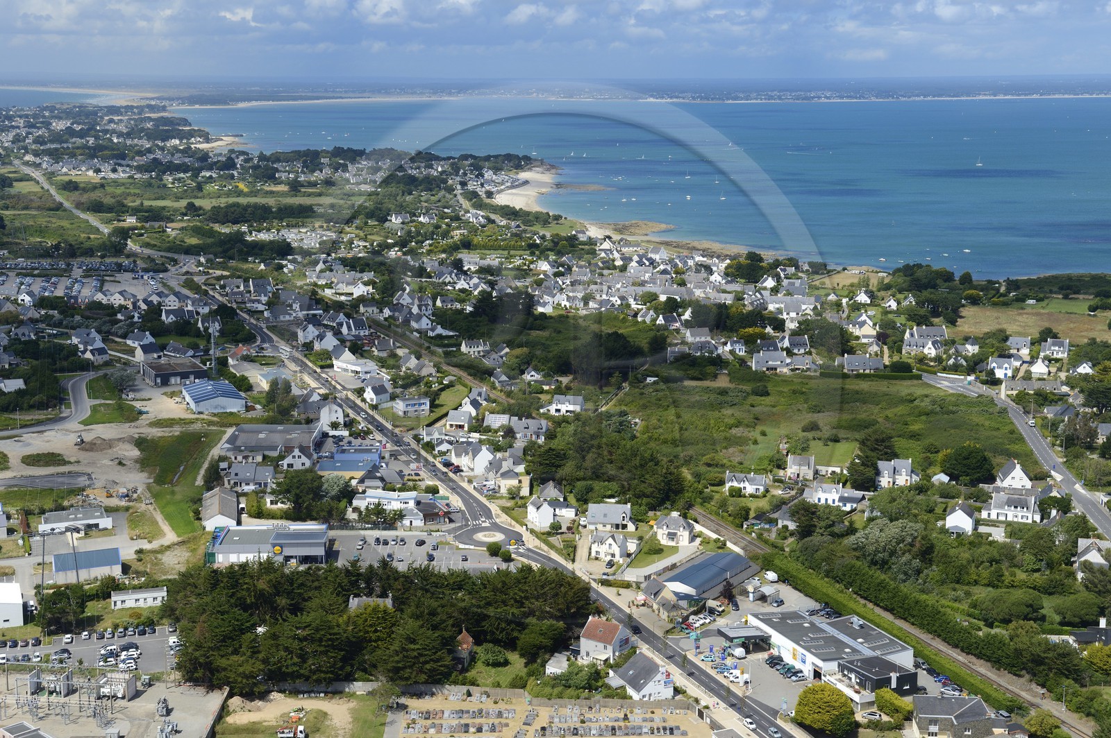 France, Morbihan (56), presqu'ile de Quiberon, Quiberon (vue aérienne)
