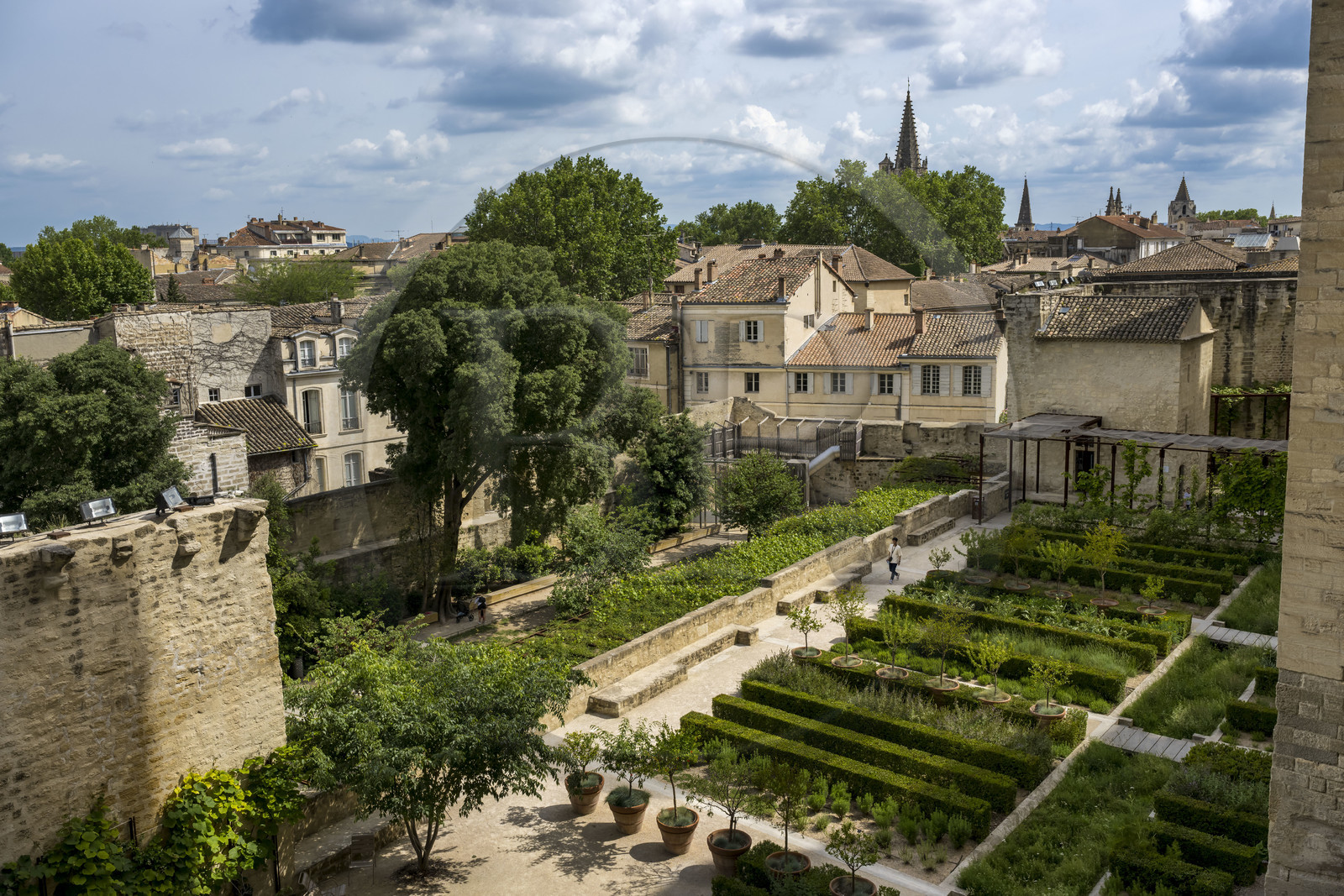 France, Vaucluse (84), Avignon, Palais des Papes classé Patrimoine mondial de l'UNESCO, les jardins pontificaux à l'est