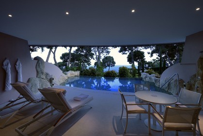 France, Alpes Maritimes, Saint Jean Cap Ferrat, Grand-Hotel du Cap Ferrat, a 5 star palace from Four Seasons Hotel, private infinity pool of the pool suite