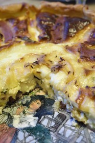 France, Bas-Rhin (67), Strasbourg, Munster and cumin quiche