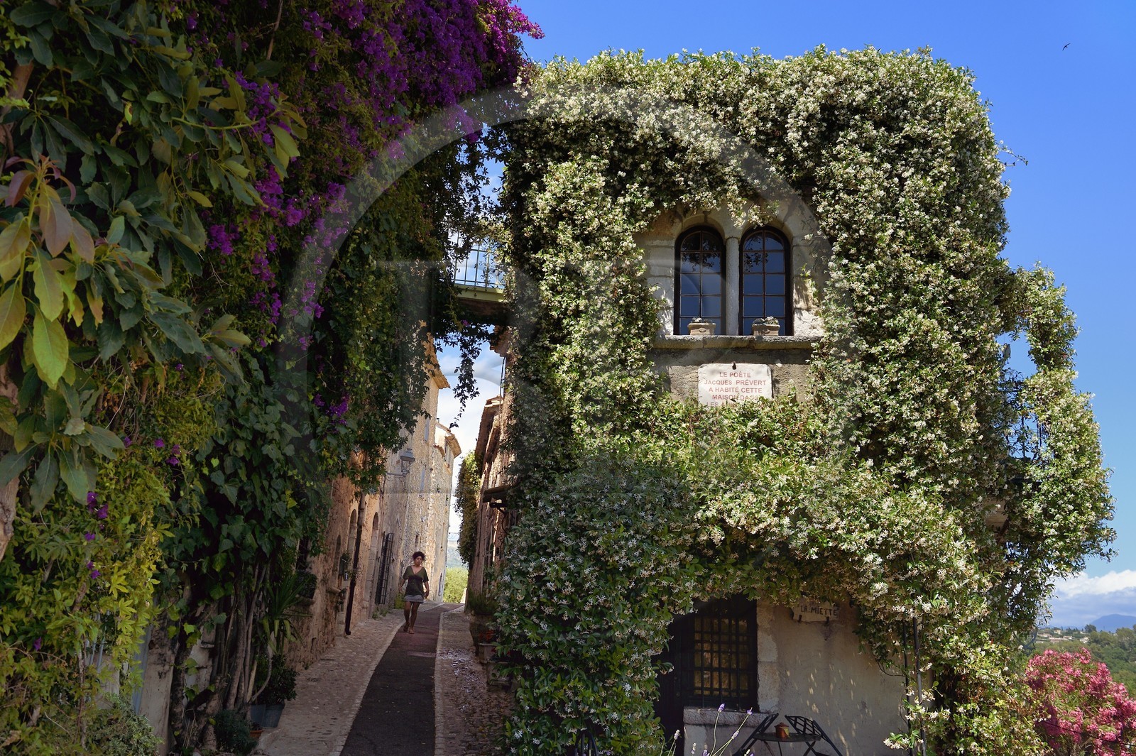 France, Alpes-Maritimes (06), Saint Paul de Vence,maison où vécut dans les années 1940 le poète Jacques Prévert