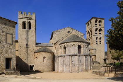France, Aude, village of Caunes-Minervois, Benedictine abbey founded in 780