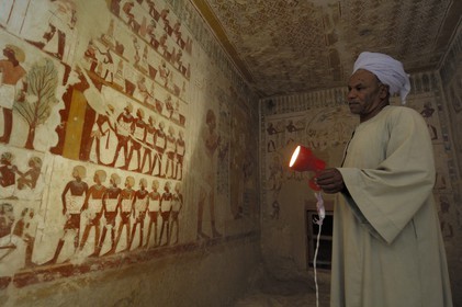Egypte, Haute Egypte, vallée du Nil, environs de Louxor, nécropole thébaine classée Patrimoine Mondial de l'UNESCO, Thèbes Ouest, tombes des nobles, la tombe de Ouserhat