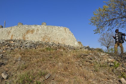 Zimbabwe, Masvingo province, the ruins of the archaeological site of Great Zimbabwe, UNESCO World Heritage List, 10th-15th century, the Hill Complex,  outer wall of the Western enclosure