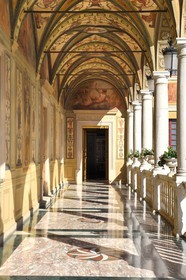 Principality of Monaco, Monaco, the Rock, the royal palace, Hercules gallery in the Court of Honour