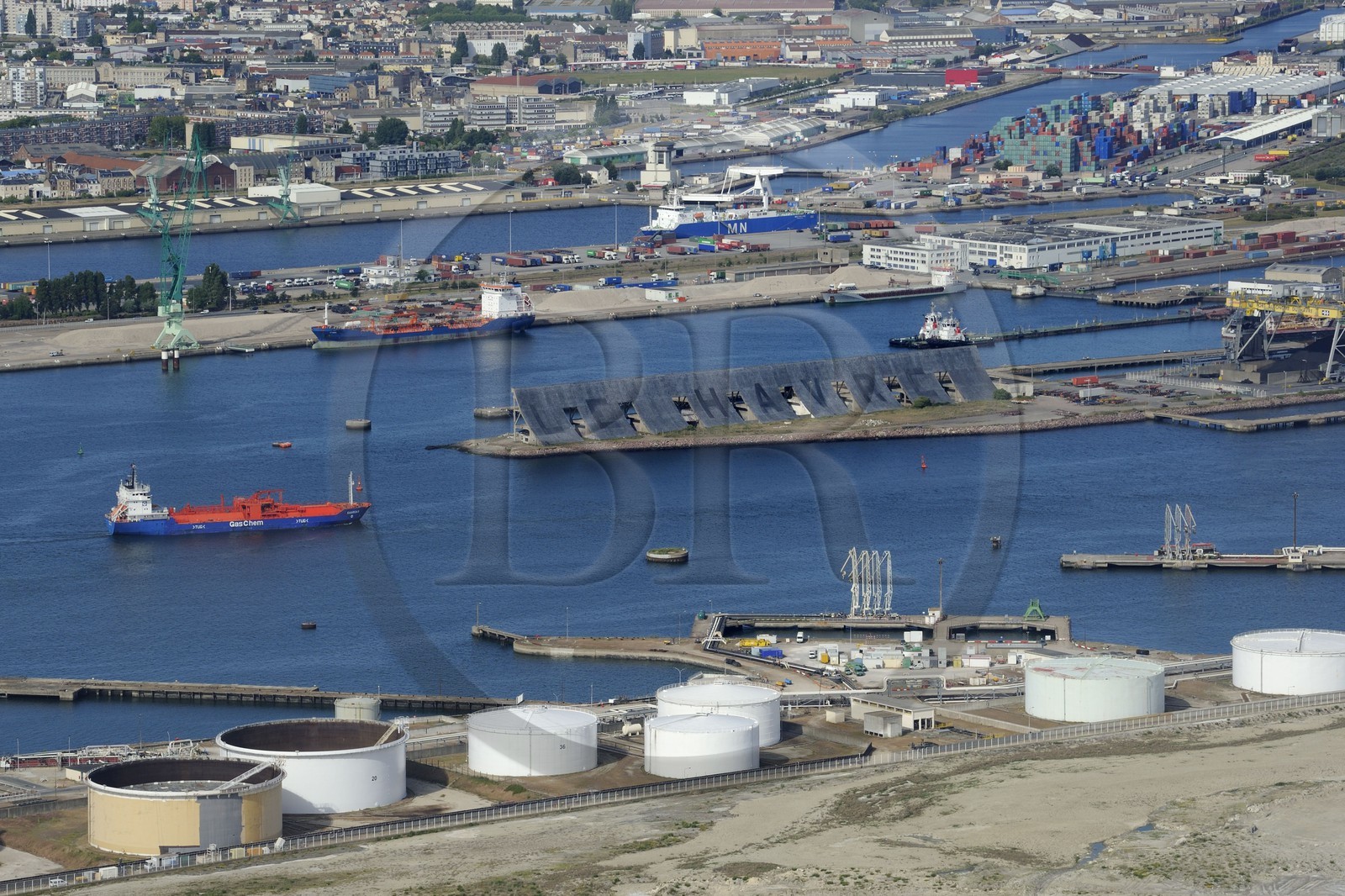 France, Seine-Maritime (76), Le Havre, le port de commerce (vue aérienne)