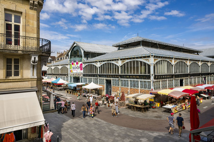 France, Cote d'Or, Dijon, area listed as World Heritage by UNESCO, the central market halls, covered market