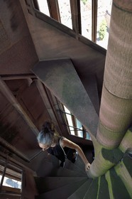 France, Bas Rhin, Strasbourg, old town listed as World Heritage by UNESCO, Notre Dame Cathedral, one of the four spiral staircases called the Vier Schnecken (four snails) that surround the octagonal tower, this only fourth turret has twinned spiral staircases allowing two visitors to climb to the same level without seeing each other but one of the stairs stops dead on the way and the climb resumes as a single screw