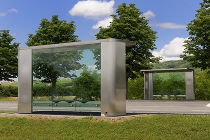Germany, South Baden, Weil am Rhein near Basel, Vitra, bus stop by the architect Jasper Morrison (2006)