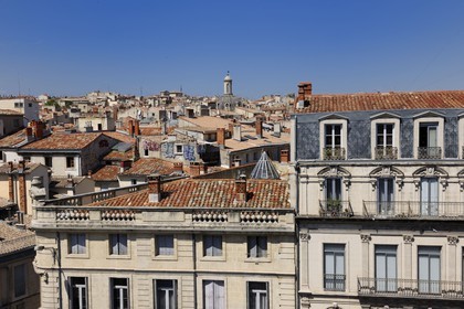 France, Hérault (34), Montpellier, centre historique, l'Ecusson, l'ancien amphitéâtre d'anatomie domine les toits de la ville