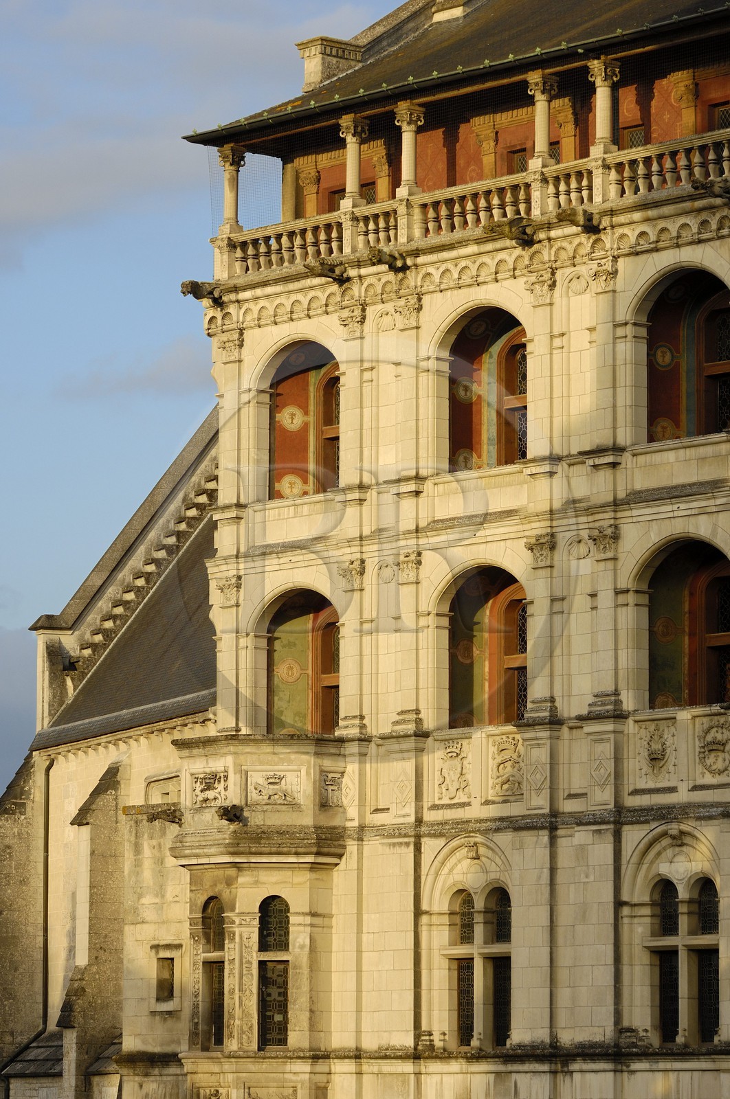 France, Loir-et-Cher (41), vallée de la Loire classée au Patrimoine Mondial de l'UNESCO, château de Blois, façade de l'aile François 1er