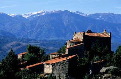 France, Pyrenees Orientales, Riberal region, Roman church of the small village of Marcevol