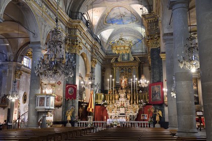 France, Alpes-Maritimes, Menton, old town, basilique Saint Michel Archange (Saint Michael the Archangel Basilica)