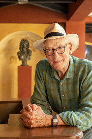 France, Alpes-Maritimes, Menton, Domaine des Colombieres, the current owner Michael Likierman in the Colombières villa entirely designed as a work of art by Ferdinand Bac