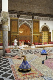 Morocco, Middle Atlas, Fez, Imperial City, Fez El Bali, medina listed as World Heritage by UNESCO, Mnebhi Palace converted into a restaurant nowadays, was the historical place where the Treaty of Fez was signed by Lyautey