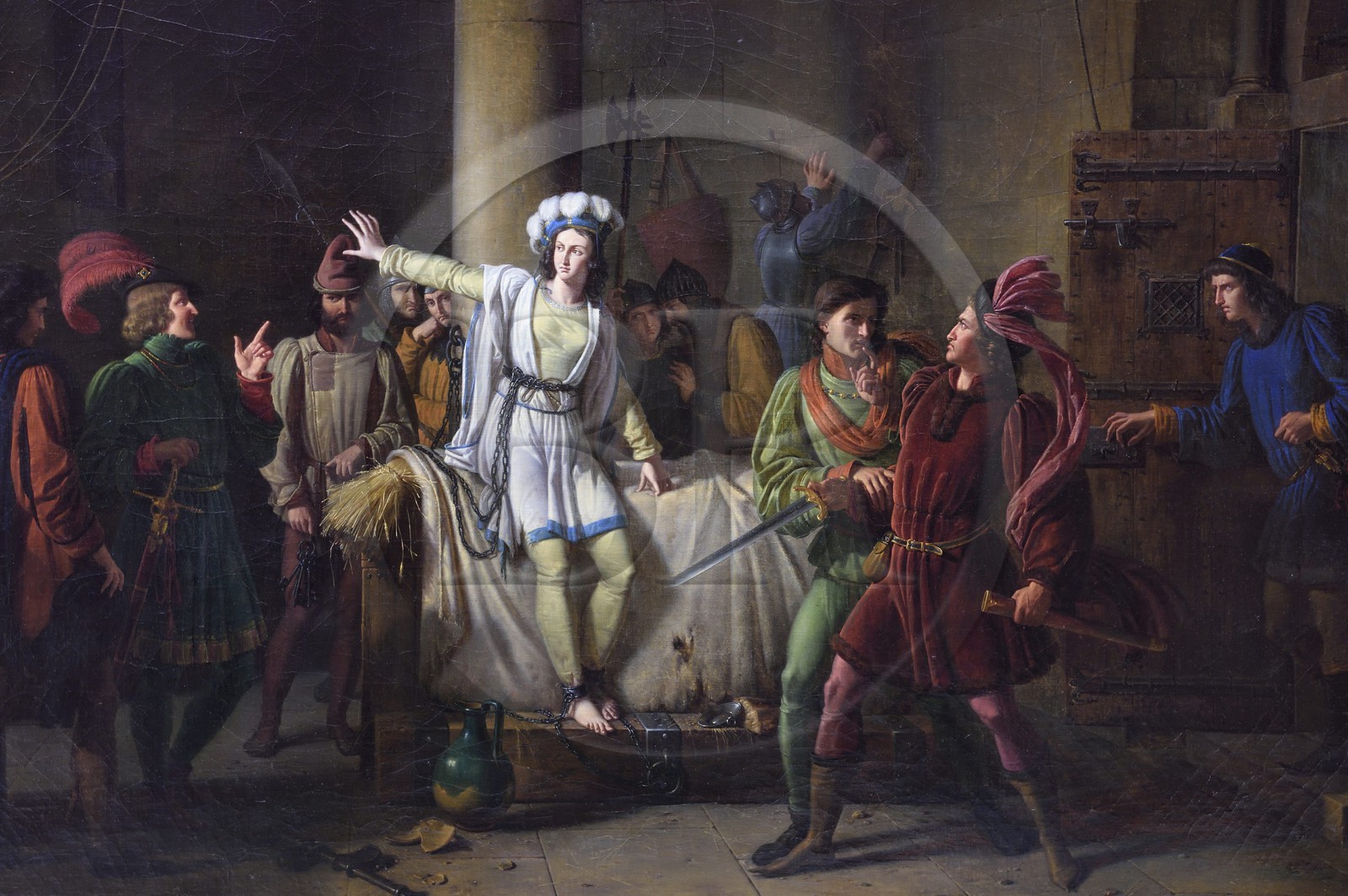 France, Seine-Maritime (76), Rouen, le musée des Beaux-Arts, tableau Jeanne d’Arc prisonnière à Rouen par Pierre-Henri Revoil, 1819 (detail)