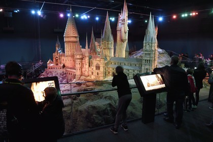 United Kingdom, Hertfordshire, Leavesden, Leavesden Film Studios, Harry Potter Studio Tour London, the scene of the eight Harry Potter movies' making of, model of Hogwarts School