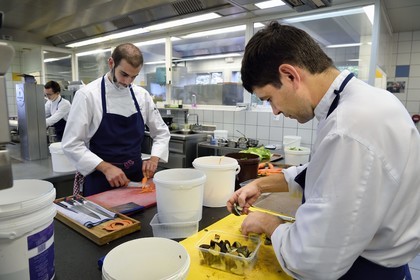 France, Haute Loire, Saint Bonnet le Froid, Régis and Jacques Marcon 3-star restaurant, the chef Jacques Marcon