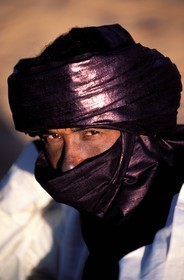 Libya, region of the desert, the Fezzan (Sahara), Portrait of a Tuareg in traditional costume for Laïd el Kebir (feast of the sheep)