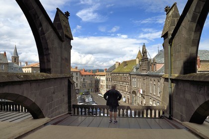 France, Cantal, Saint Flour, the Place d'Armes seen from the roofs of the Saint Pierre (St Peter) cathedral