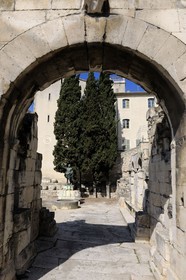 France, Gard, Nimes, Auguste Gate, entrance of Via Domitia