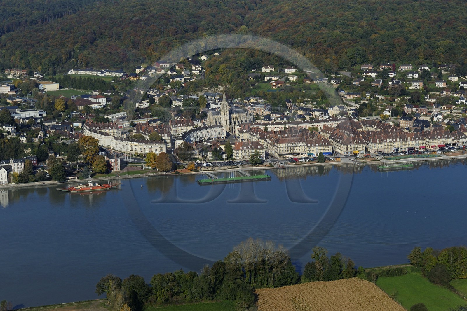 France, Seine-Maritime (76), Caudebec-en-Caux (vue aérienne)