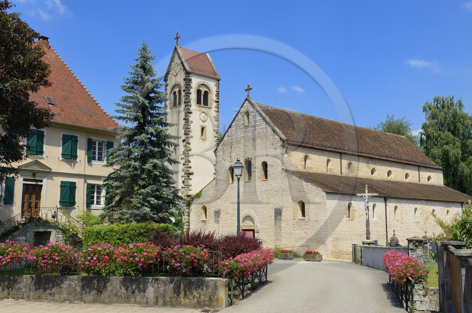 France, Haut Rhin, Sundgau, Feldbach, Saint-Jacques church of the 12th century, former priory founded by Frederic 1st Earl of Ferrette in 1145