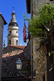 France, Alpes-Maritimes, Menton, old town, the St Michael Basilica bell tower