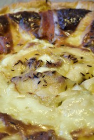 France, Bas-Rhin (67), Strasbourg, Munster and cumin quiche