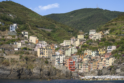 Italie, Ligurie, Cinque Terre, parc national des Cinque Terre classé Patrimoine Mondial de l'UNESCO, village de Riomaggiore