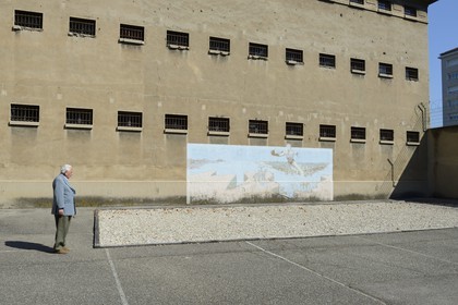France, Rhone, Lyon, Montluc Prison Memorial, Claude Bloch was arrested and imprisoned by the age of 15 because Jewish before being deported to Auschwitz, he looks at the location of the Jews Barrack