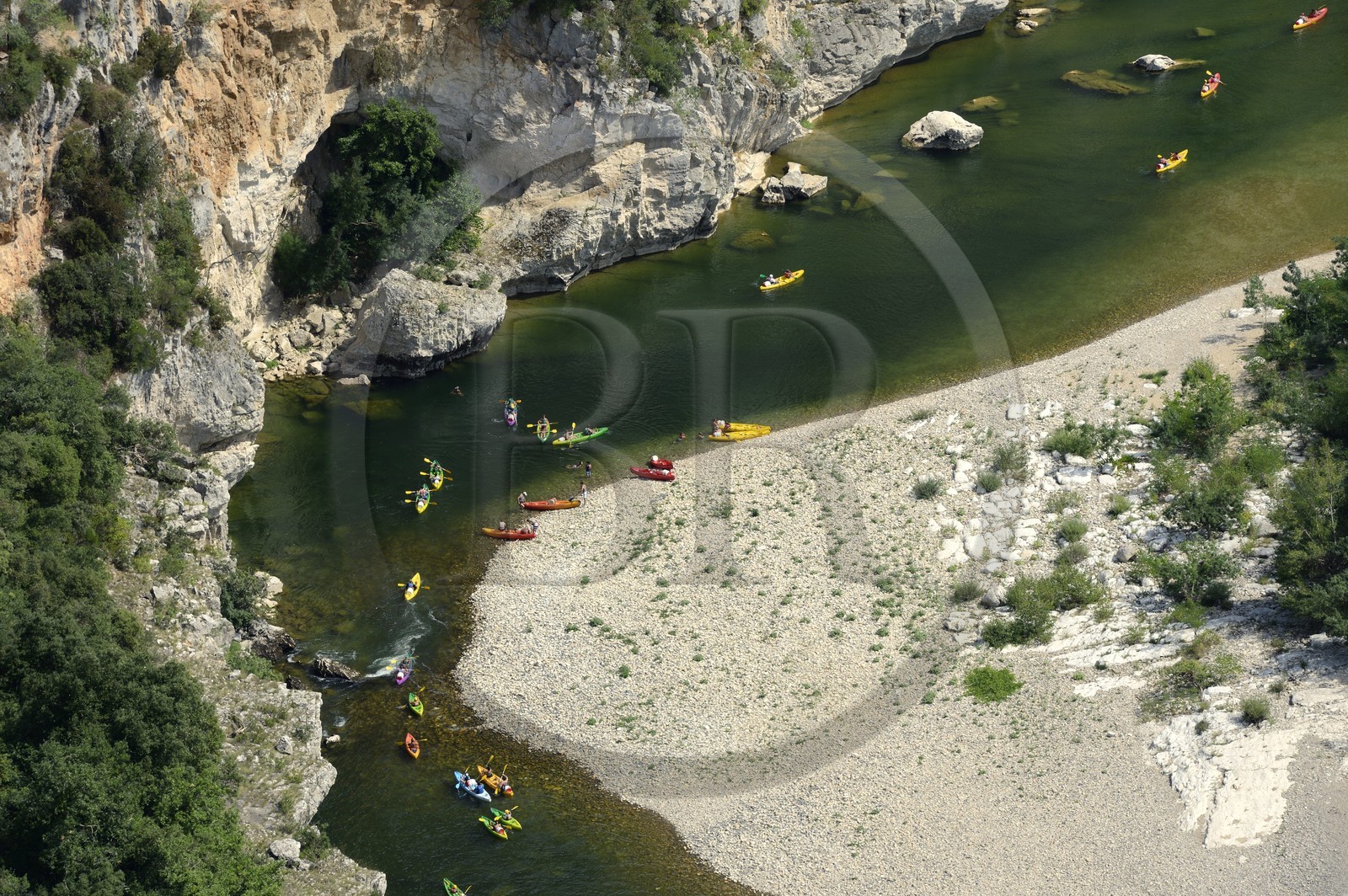 France, Ardeche, Ardeche Gorges, 30 km long from Vallon Pont d'Arc to Saint Martin d'Ardeche