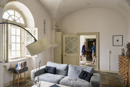 France, Finistère, Abers Country (Pays des Abers), Virgin Island, the Virgin Island lighthouse, the old lighthouse from 1845 transformed into an eco-lodge