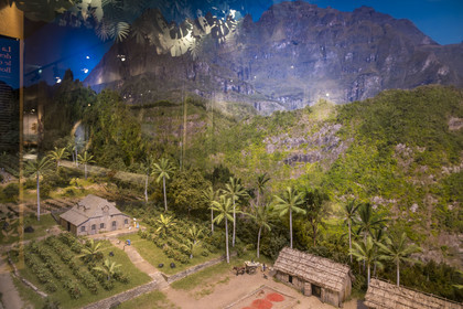 France, Morbihan (56), Port-Louis, la citadelle de Port-Louis, musée de la Compagnie des Indes, vitrine consacrée à l'Ile de la Réunion (Bourbon)