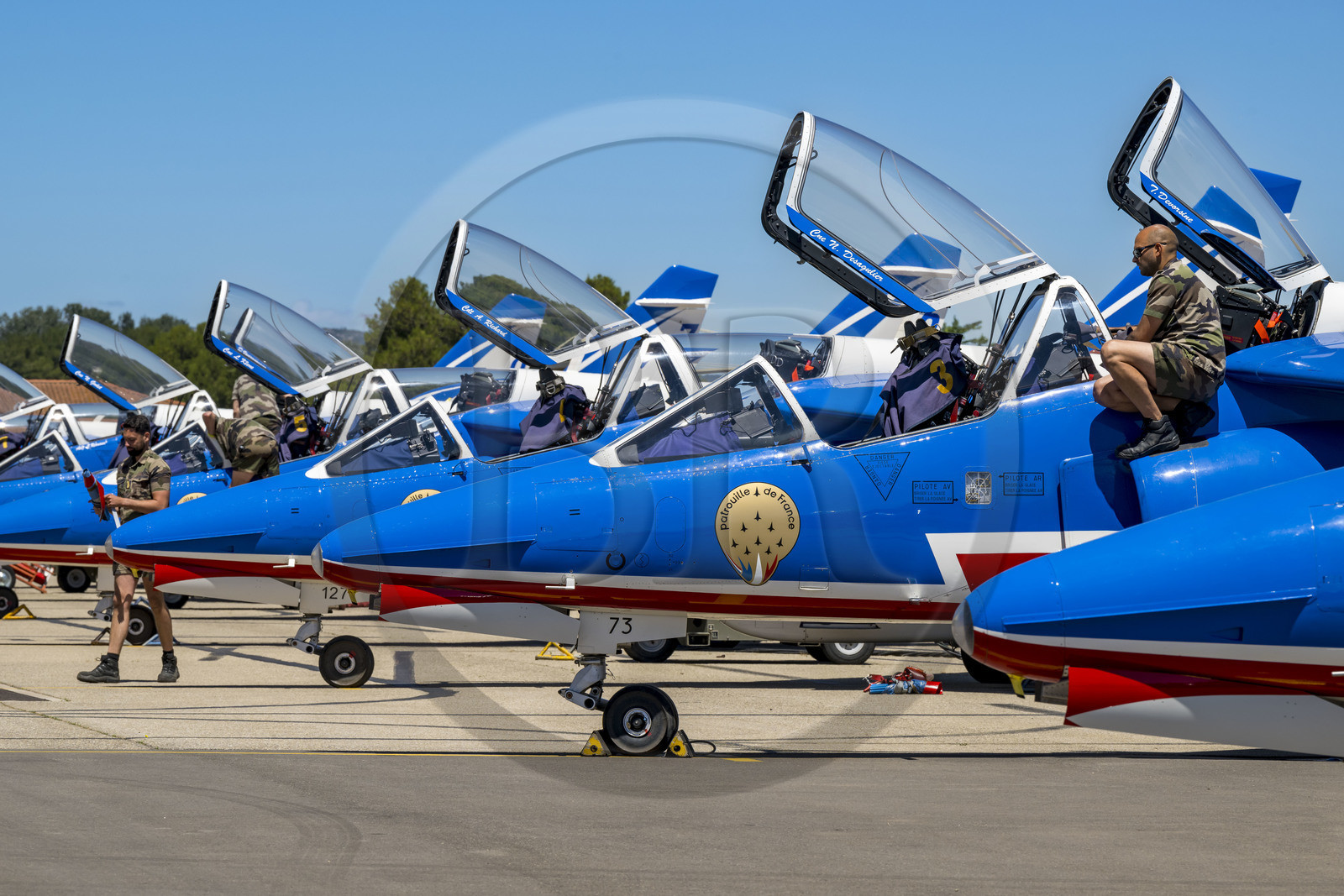France, Bouches-du-Rhône (13), Salon-de-Provence, base aerienne 701, base de la Patrouille de France (PAF pour Patrouille acrobatique de France) de l'Armée de l'air et de l'espace française
