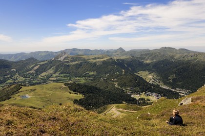France, Cantal, Monts du Cantal, Parc Naturel Regional des Volcans d' Auvergne (Regional Nature Park of the Volcanoes of Auvergne), Super Lioran Ski resort at the top of the Plomb du Cantal (1855m)