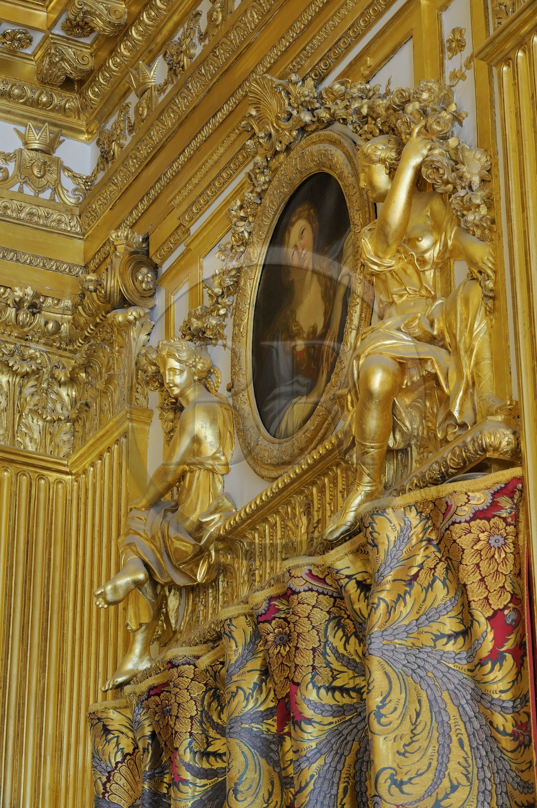 France, Yvelines (78), château de Versailles, classé Patrimoine Mondial de l'UNESCO, appartement du Roi, la chambre du Roi