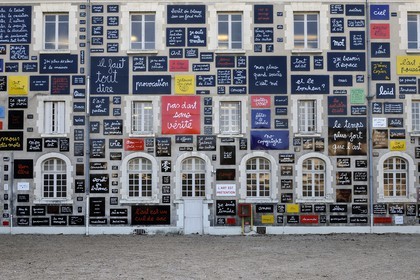 France, Loir et Cher, Blois, Object Museum, façade made by the artiste Ben