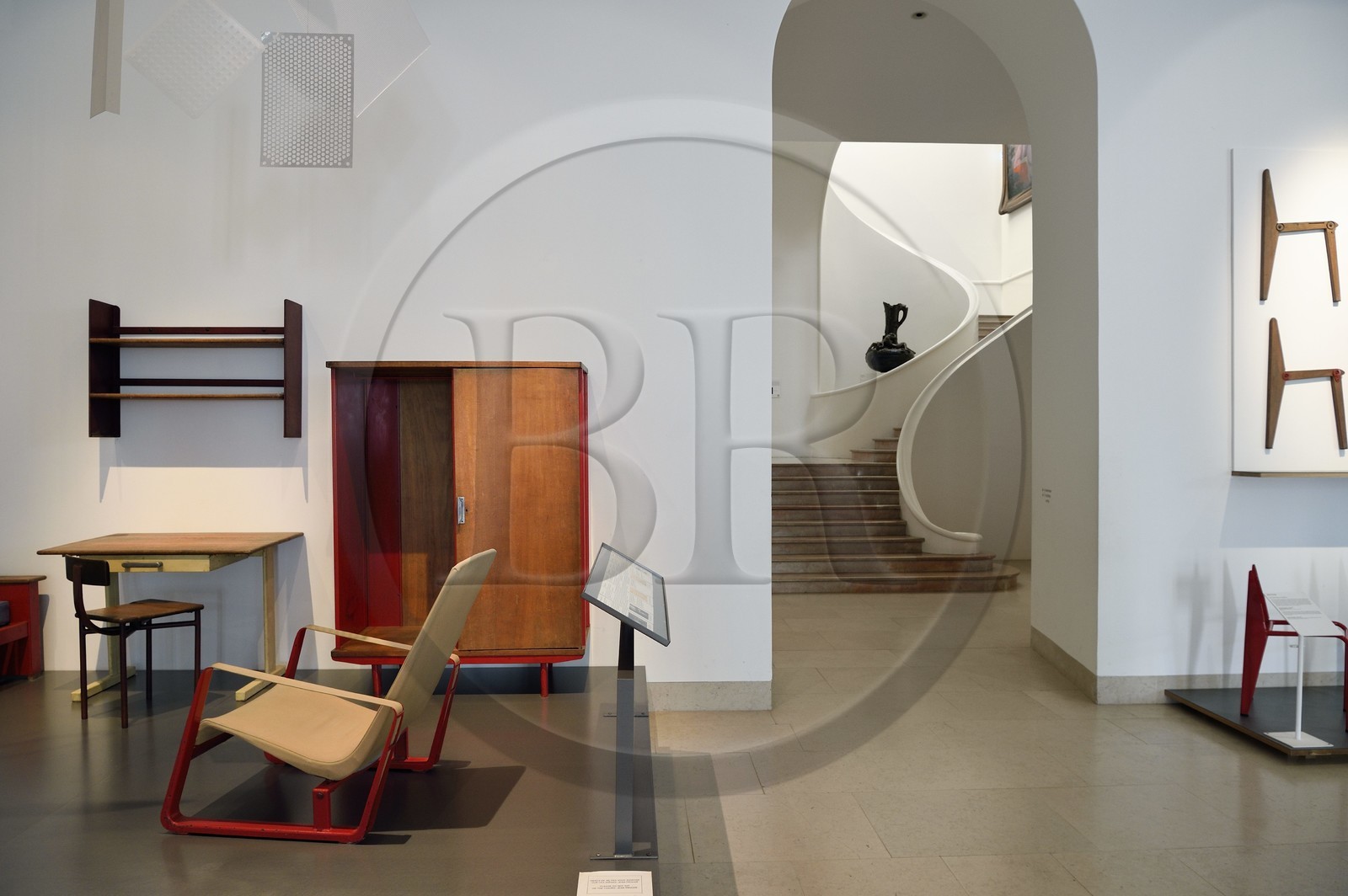 France, Meurthe-et-Moselle (54), Nancy, place Stanislas, musée des Beaux Arts, mobilier conçu par l'architecte et designer Jean Prouvé