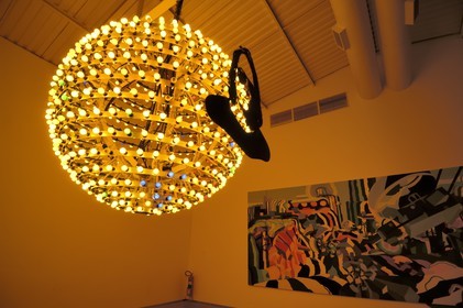 Brasil, Minas Gerais state, Brumadinho, Centro de arte contemporanea Inhotim (contemporary artwork center), Faceland II (You Better Keep The Light On) (2002) by Franz Ackermann