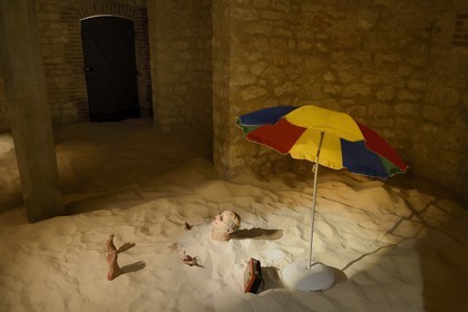 France, Marne, Reims, the Villa Demoiselle, Sunbath (2008) by Enrique Marty