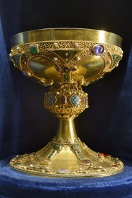 France, Marne, Reims, Palais du Tau, listed as World Heritage by UNESCO, Cathedral treasure, the coronation Chalice (late 12th century)