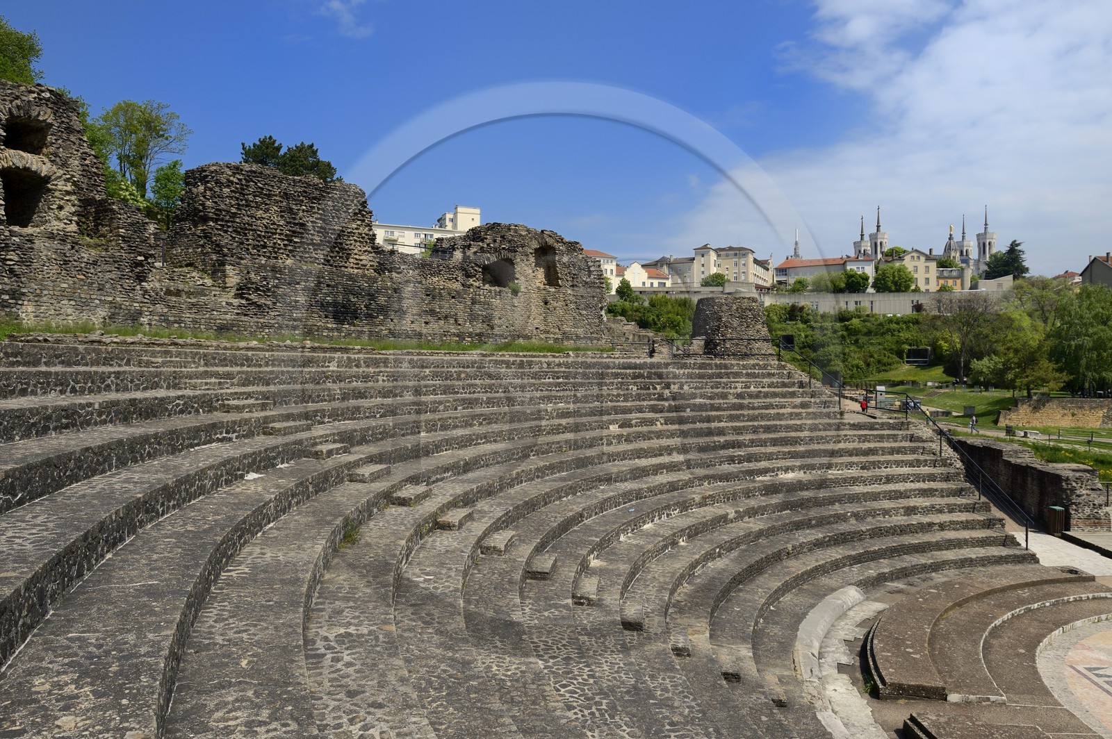 France, Rhône (69), Lyon, site historique classé Patrimoine Mondial de l'UNESCO, colline de Fourvière, théâtre romain, l'Odéon