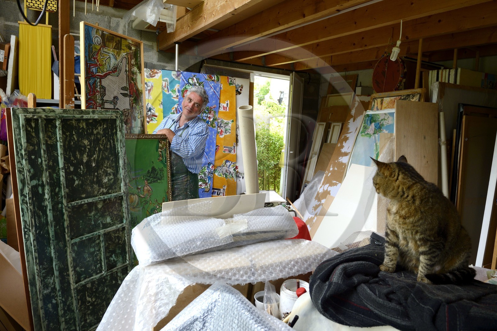 France, Finistere, workshop of the painter Loic Madec