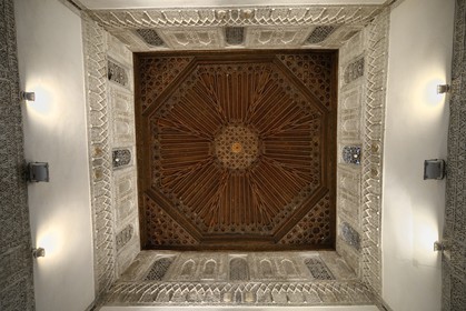 Spain, Andalusia, Seville, the Alcazar of Seville (Reales Alcazares de Sevilla), listed as World Heritage by UNESCO, ceiling of the Hall of Justice (Sala de la Justicia)
