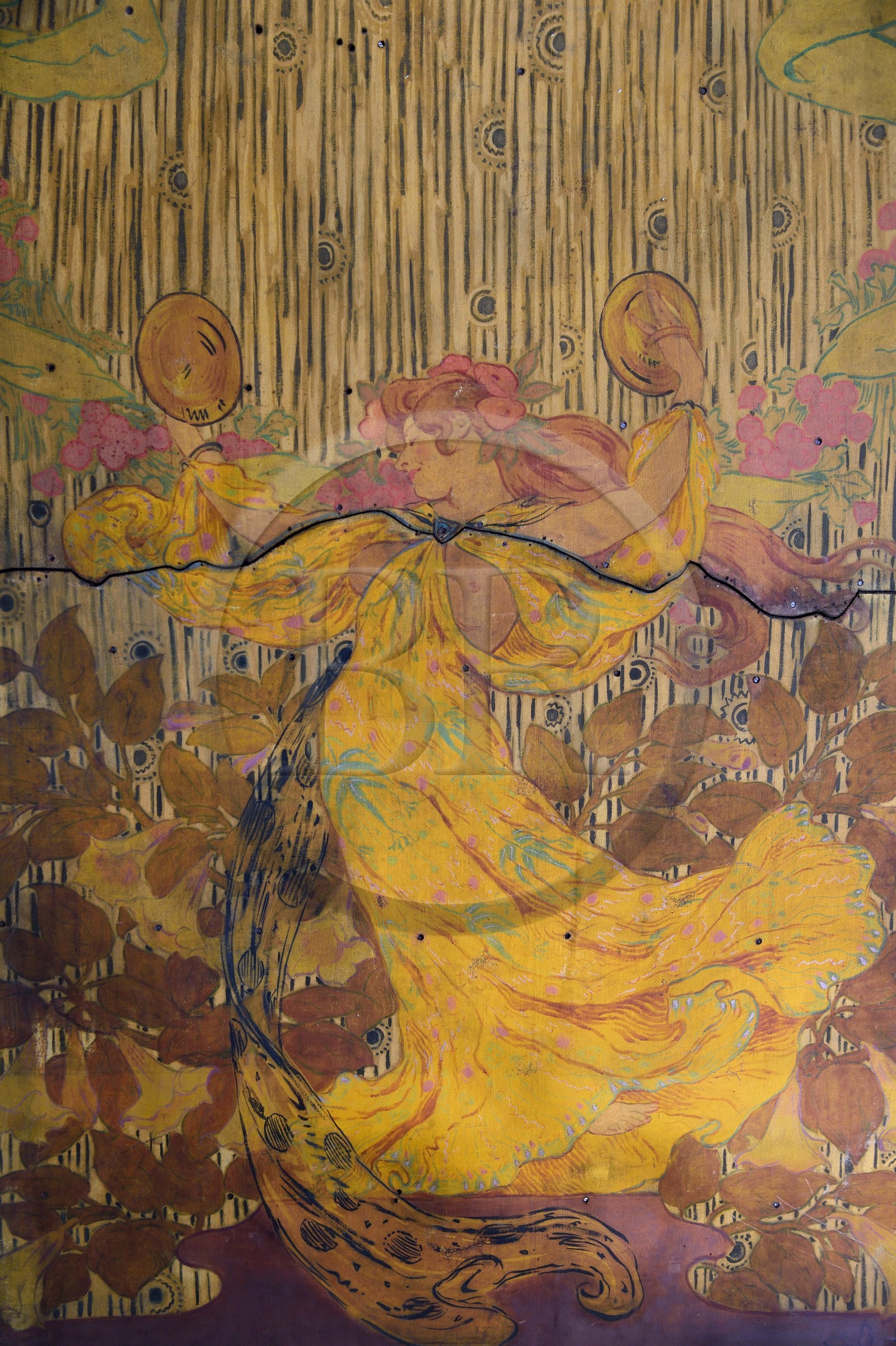 France, Meurthe-et-Moselle (54), Nancy, musée de l'Ecole de Nancy, salle à manger Masson de style Art Nouveau (1903-1906), plafond de Victor Prouvé