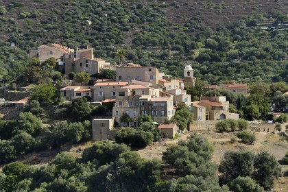 France, Haute Corse, Balagne, perched village of Pigna
