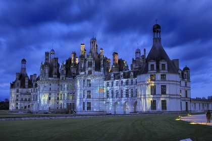 France, Loir et Cher (41), Vallée de la Loire classée Patrimoine Mondial de l' UNESCO, château de Chambord, son et lumière