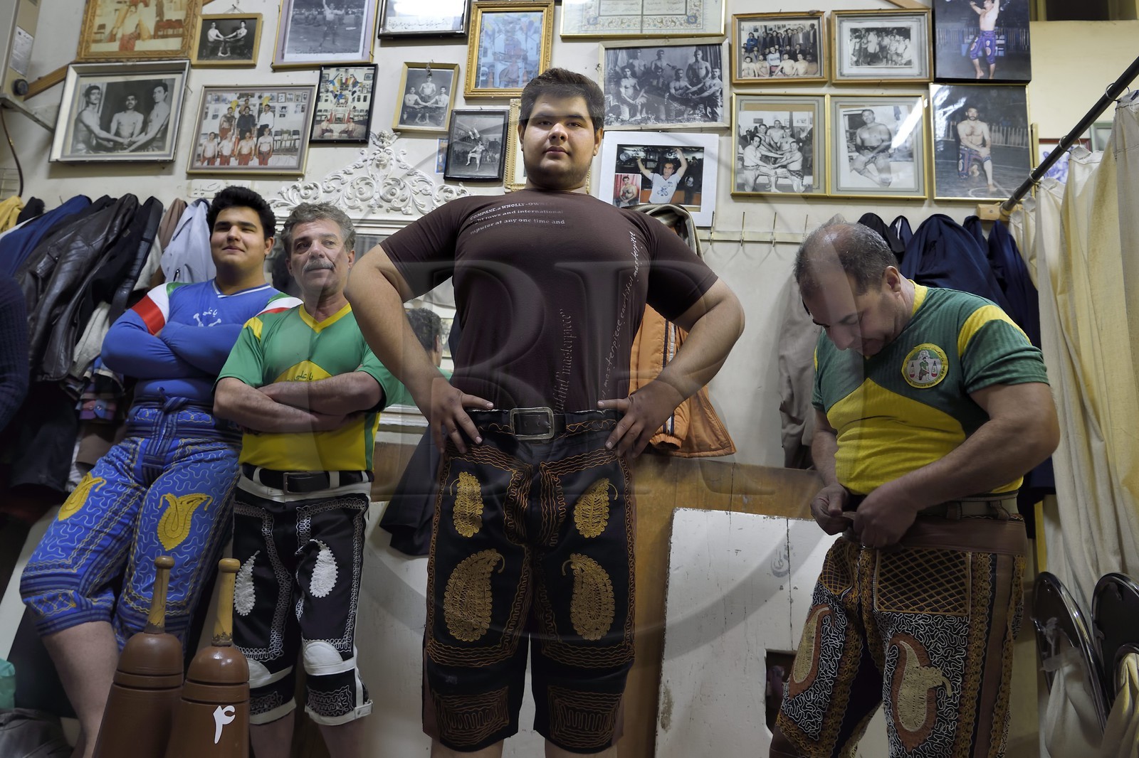 Iran, province d'Ispahan, Ispahan, maison de la force (Zurkhaneh) où est pratiqué le sport national traditionnel iranien appelé Varzesh-e Pahlavani