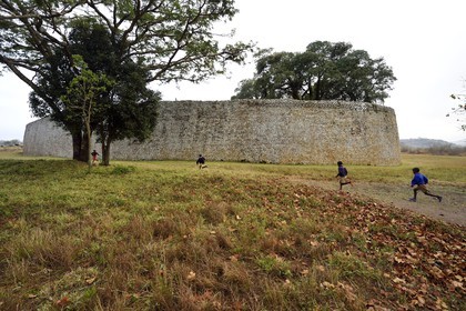 Zimbabwe, Masvingo province, the ruins of the archaeological site of Great Zimbabwe, UNESCO World Heritage List, 10th-15th century, exterior wall of the Great Enclosure